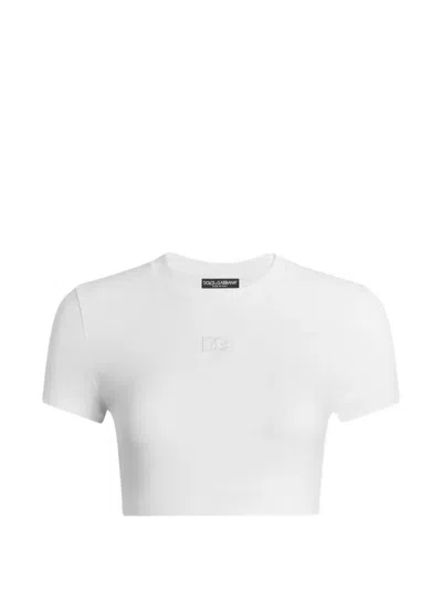 Dolce & Gabbana Jersey T-shirt With Dg Embroidery In White