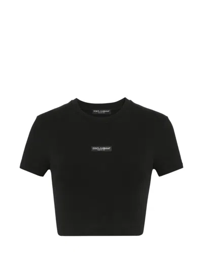 Dolce & Gabbana Jersey T-shirt With Logo In Black