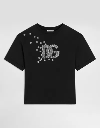 Dolce & Gabbana Kids' Jersey T-shirt With Logo In Black