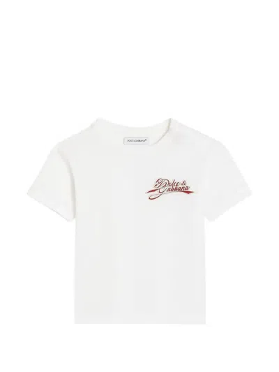 Dolce & Gabbana Babies' Jersey T-shirt With Logo In White
