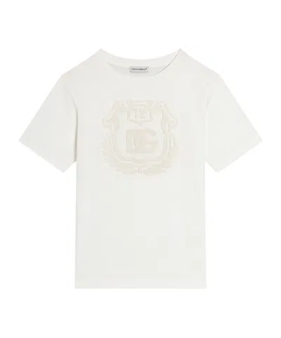 Dolce & Gabbana Kids' Jersey T-shirt With Logo In White