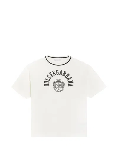 Dolce & Gabbana Kids' Jersey T-shirt With Print In White