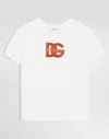 Dolce & Gabbana Jersey T-shirt With Sequin Logo Embroidery In White