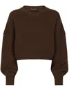 Dolce & Gabbana Round-neck Drop-shoulder Jumper In Brown