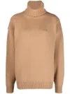 Dolce & Gabbana Roll-neck Virgin-wool Jumper In Brown