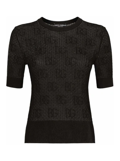 Dolce & Gabbana Jet Black Jacquard Sweater