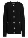 Dolce & Gabbana Jewel-button Ribbed Cardigan In Black