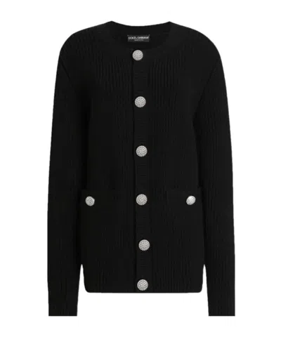 DOLCE & GABBANA DOLCE  GABBANA BUTTON EMBELLISHED KNITTED CARDIGAN