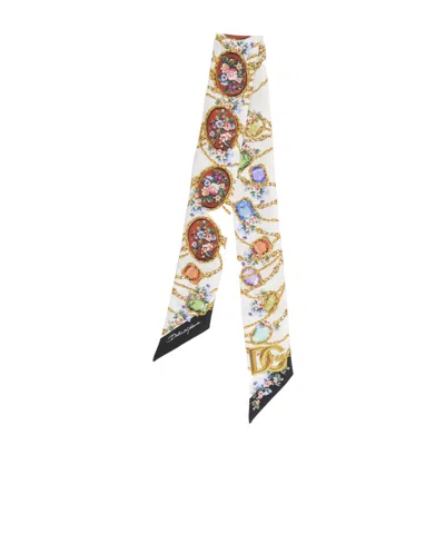 Dolce & Gabbana Dolce  Gabbana Jewel Motif Scarf In Multi