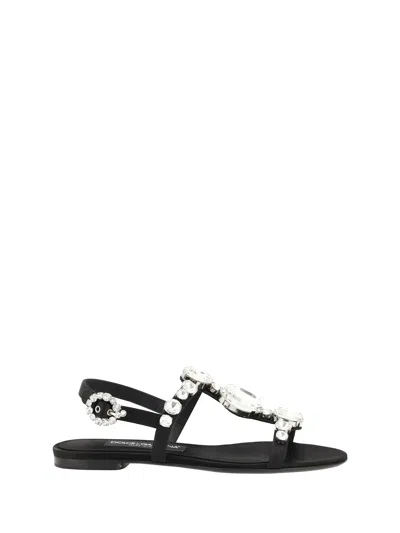 Dolce & Gabbana Bianca Sandals In Black