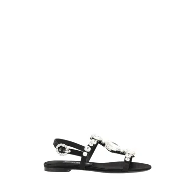Dolce & Gabbana Bianca Sandals In Black