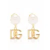 Dolce & Gabbana Logo Faux Pearl Earrings