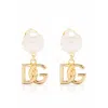 Dolce & Gabbana Logo Faux Pearl Earrings
