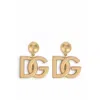 Dolce & Gabbana 'pop' Metallic Earings With Logo Pendant And Clip-on Closure In Neutral
