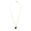 Dolce & Gabbana Women Gold Colored Necklace With Logo Pendant And Heart Pendant In Brass Woman In Black