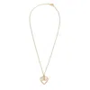 Dolce & Gabbana Heart And Logo Rhinestones Pendant Necklace Accessories In Gold