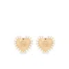 Dolce & Gabbana Heart Earrings With Beaded Detailing In Gold