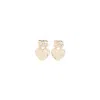 Dolce & Gabbana Heart Pendant Brass Earrings With Pearl Detail In Grey