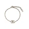 Dolce & Gabbana Logo-plaque Chain-link Bracelet In Silver
