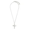 Dolce & Gabbana Cross Necklace With Rhinestones Accessories In Silver