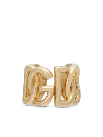 Dolce & Gabbana Logo Polished Earcuff In Yellow