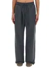 Dolce & Gabbana Cotton Wide-leg Sweatpants Zipper Pocket In Grey