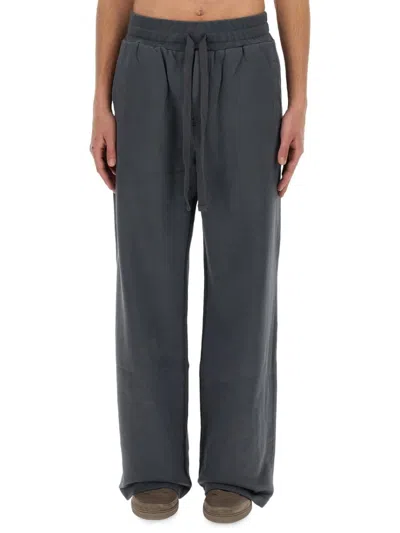 Dolce & Gabbana Men Grey Joggers In Cotton Man In Black