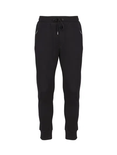 Dolce & Gabbana Jogging Pants In Jersey With Logo Plaque In Black