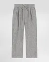 Dolce & Gabbana Jogging Trousers In Washed Linen Canvas