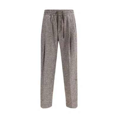 Dolce & Gabbana Men Jogging Trousers In Wool And Alpaca In Grey