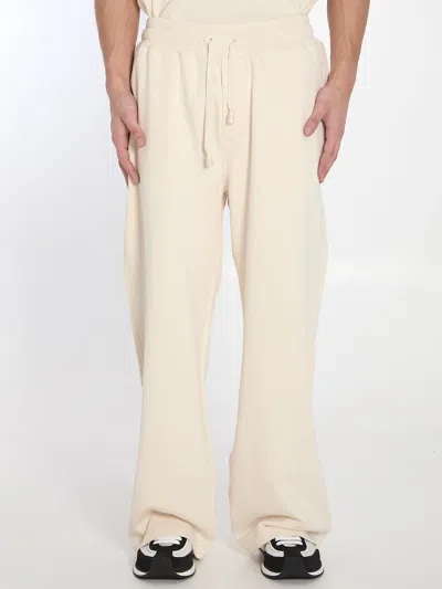Dolce & Gabbana Jogging Trousers With Embroidery In Beige
