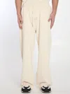 Dolce & Gabbana Embroidered Straight-leg Jogging Trousers With Pockets In Cream