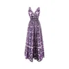 Dolce & Gabbana Smocked V-neck Maxi Dress With Tie Straps