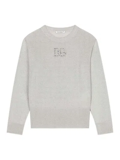 Dolce & Gabbana Jr Kids' Suéter Cuello Redondo - Blanco In Gray