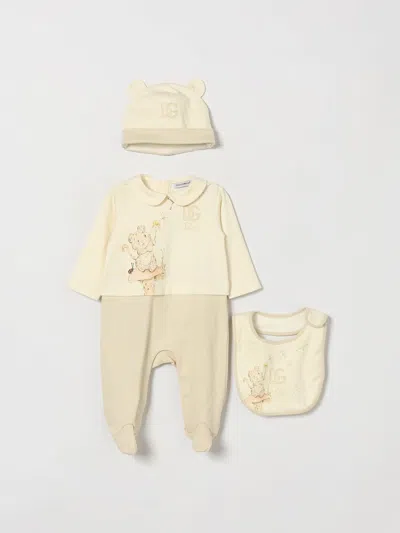Dolce & Gabbana Babies'  Jumpsuit Kids Color Yellow Cream In Neutral
