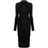 Dolce & Gabbana Black Viscose Blend Midi Dress In Black