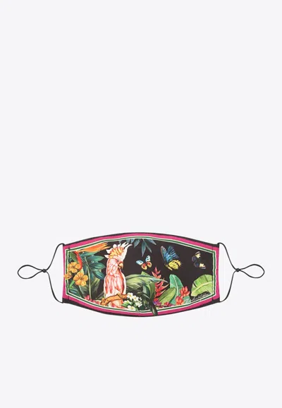 Dolce & Gabbana Jungle-mix Print Poplin Face Mask In Multi
