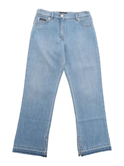 Dolce & Gabbana Junior 5 Pockets Trousers In Blue