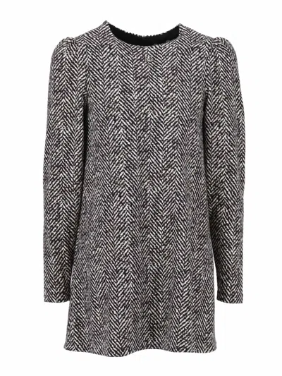 Dolce & Gabbana Junior Long Sleeves Dress In Gray