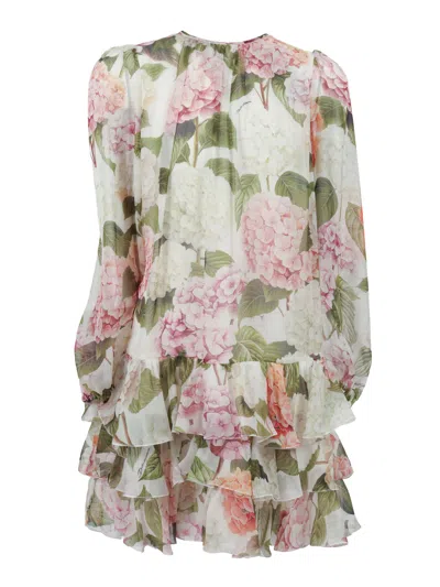 Dolce & Gabbana Junior Long Sleeves Dress In Multi