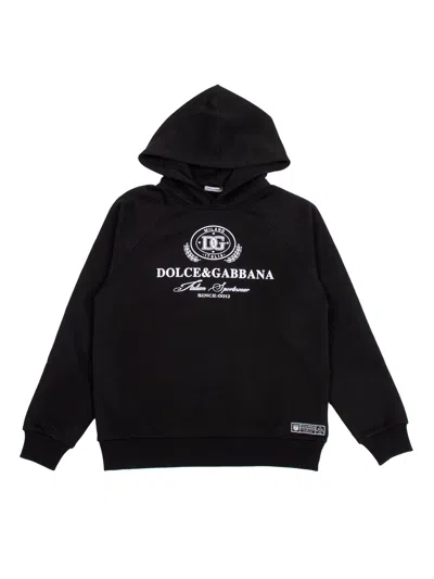 Dolce & Gabbana Junior Kids'  Hooded Sweatshirt In Black