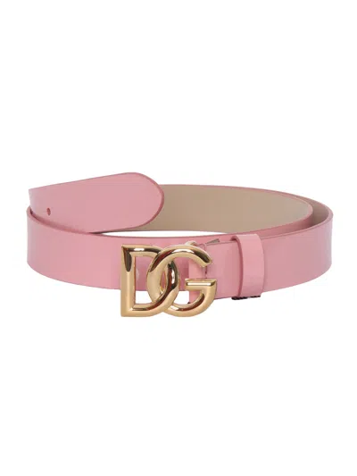 Dolce & Gabbana Junior Kids'  Logo Belt In Pink