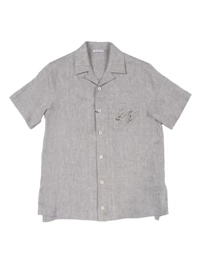 Dolce & Gabbana Junior Kids'  S/s Shirt In Gray