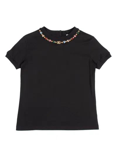 Dolce & Gabbana Junior Kids'  T-shirt In Black