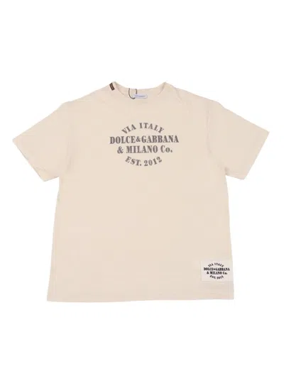 Dolce & Gabbana Junior Kids'  T-shirt In Neutral
