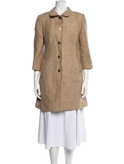 Pre-owned Dolce & Gabbana Jute Tweed Pattern Coat In Neutrals