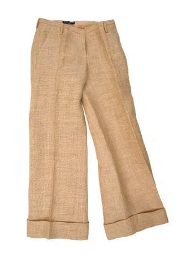 Pre-owned Dolce & Gabbana Jute Wide Leg Pants In Neutral