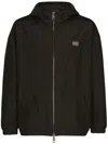 Dolce & Gabbana Nylon Jacket With Hood And Branded Tag In Black