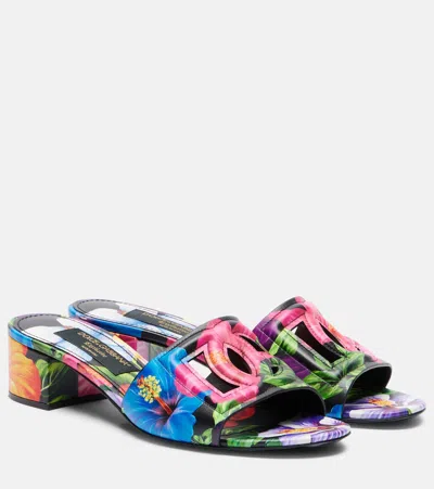 Dolce & Gabbana Karol Dg Floral Mules In Multi