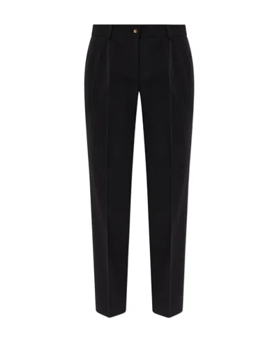 Dolce & Gabbana Kate Pleated Wool-blend Trousers In Black